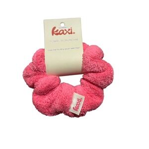 Kaxi Towel Scrunchie Pink Terry Cloth Hair Accessory